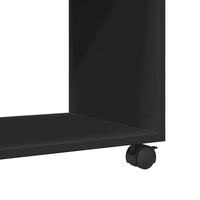Tavolino con Ruote-Tavolino da soggiorno-Tavolo Nero 70x35x60 cm in Legno Multistrato