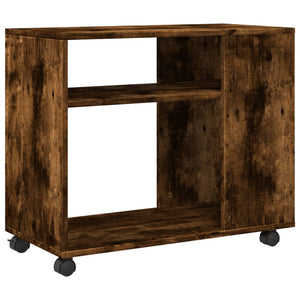 Tavolino con Ruote-Tavolino da soggiorno-Tavolo Rovere Fumo 70x35x60 cm in Truciolato
