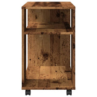 Tavolino con Ruote Legno Antico 70x35x60cm in Truciolato 853153