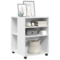 Tavolino con Ruote Bianco 55x60x78 cm in Truciolato 853155