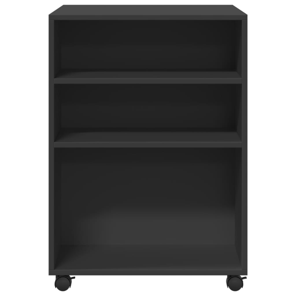 Tavolino con Ruote Nero 55x60x78 cm in Truciolato