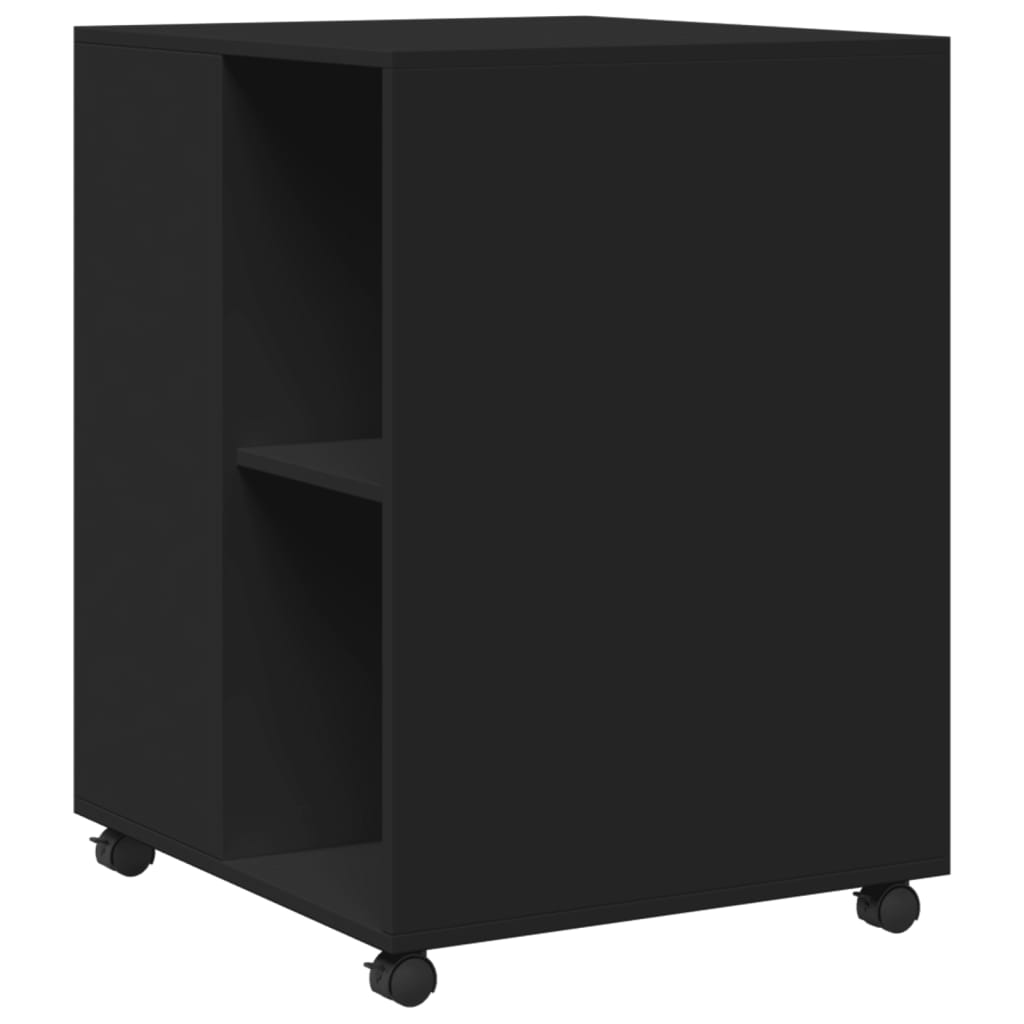 Tavolino con Ruote Nero 55x60x78 cm in Truciolato