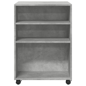 Tavolino con Ruote Grigio Cemento 55x60x78 cm in Truciolato 853158