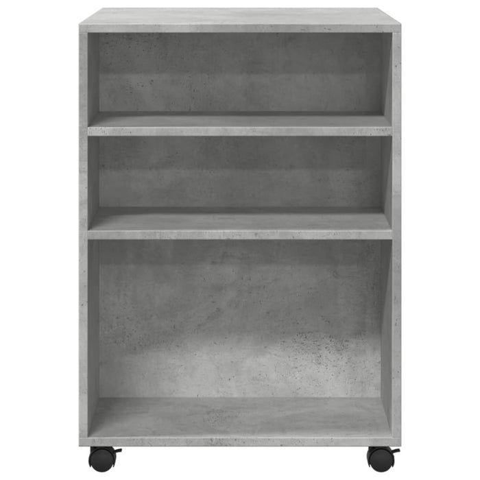 Tavolino con Ruote Grigio Cemento 55x60x78 cm in Truciolato 853158