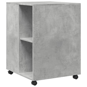 Tavolino con Ruote Grigio Cemento 55x60x78 cm in Truciolato 853158
