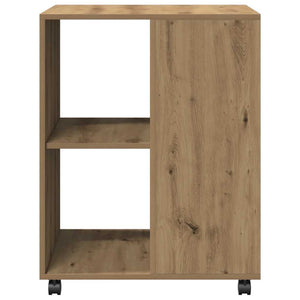 Tavolino con Ruote Rovere Artigianale 55x60x78 cm in Truciolato 853163