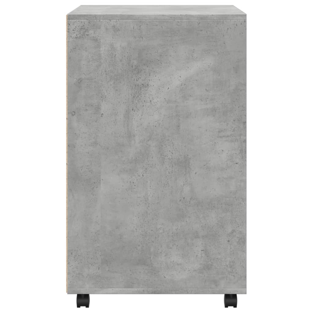 Mobiletto con Ruote Grigio Cemento 60x48x81 cm in Truciolato 853167