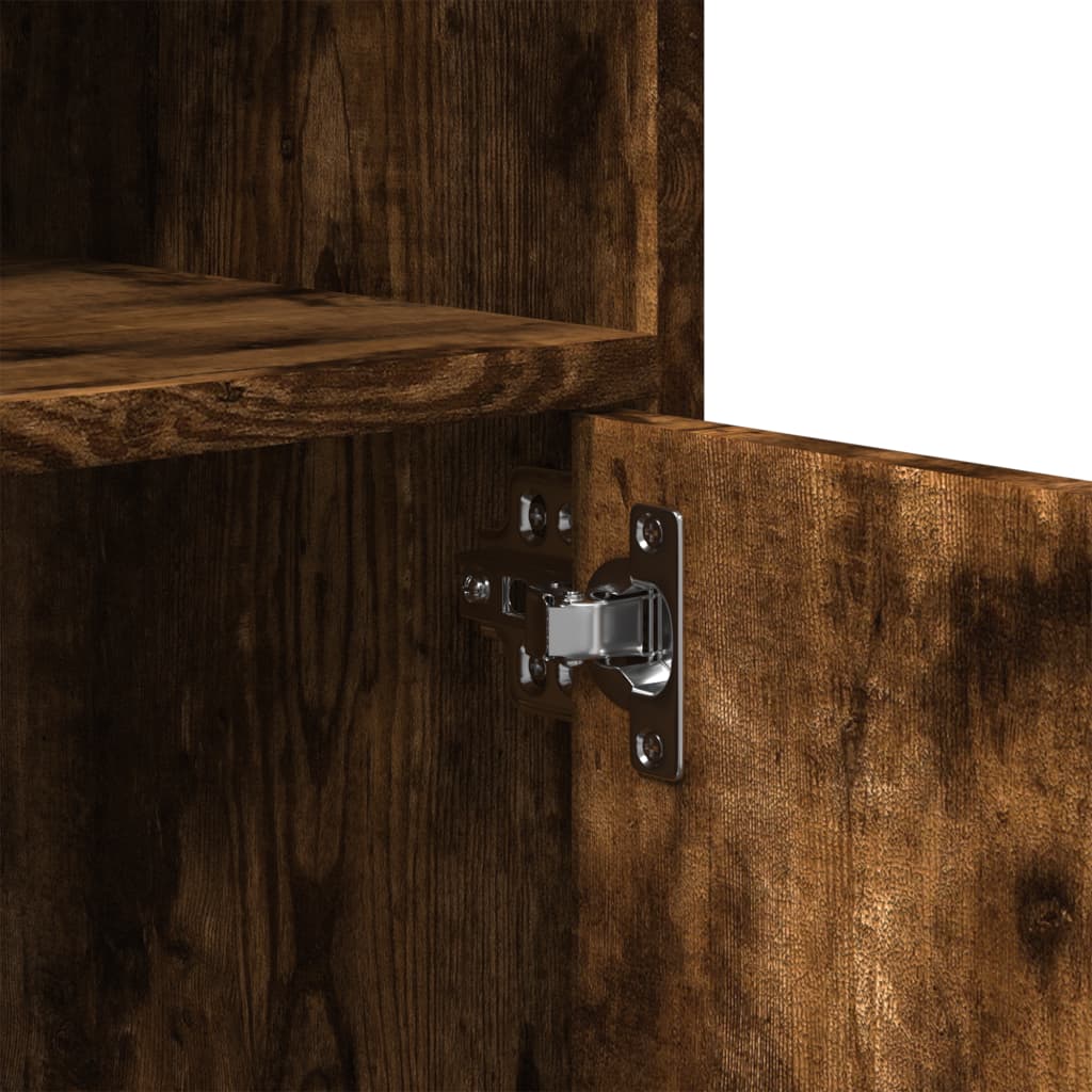 Armadietto con Ruote Rovere Fumo 60x48x81 cm in Truciolato