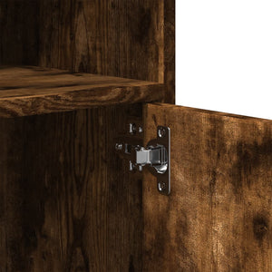 Armadietto con Ruote Rovere Fumo 60x48x81 cm in Truciolato