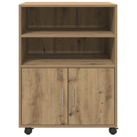 Armadietto con Ruote Rovere Artigianale 60x48x81 cm Truciolato 853172