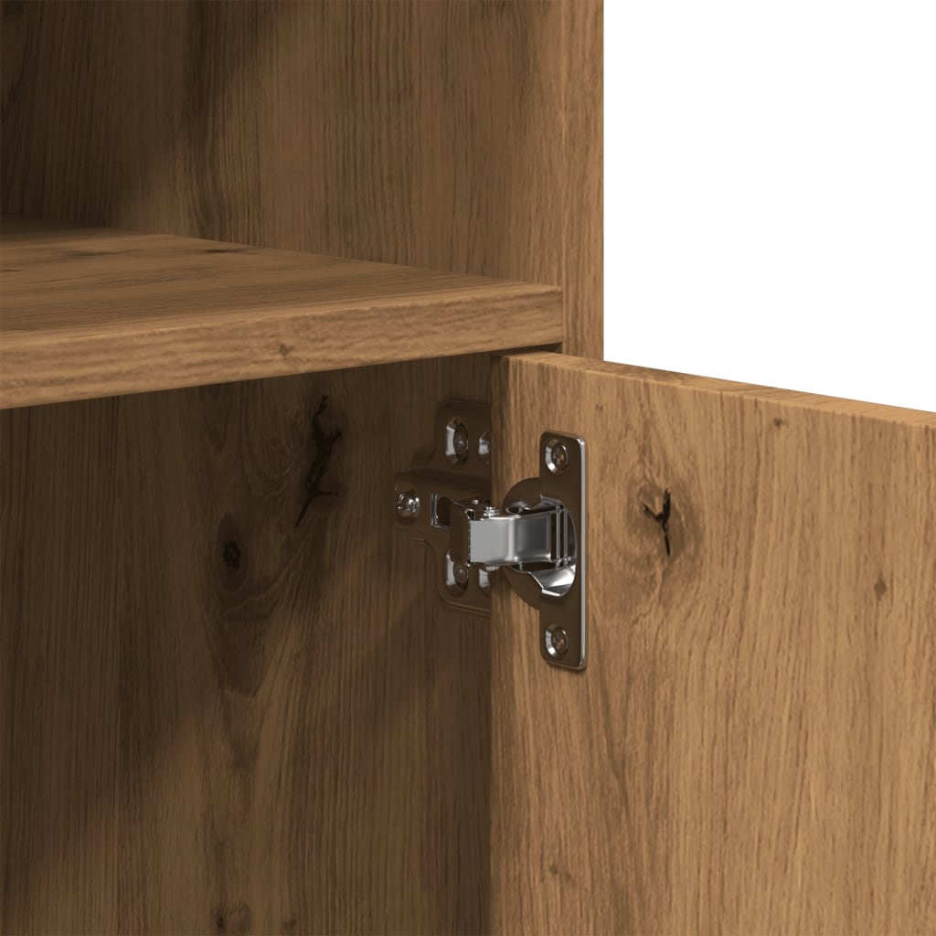 Armadietto con Ruote Rovere Artigianale 60x48x81 cm Truciolato 853172