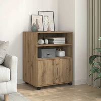 vidaXL Armadietto con Ruote Rovere Artigianale 60x48x81 cm Truciolato