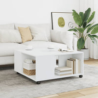 vidaXL Tavolino da Salotto Bianco 80x80x40 cm in Truciolato