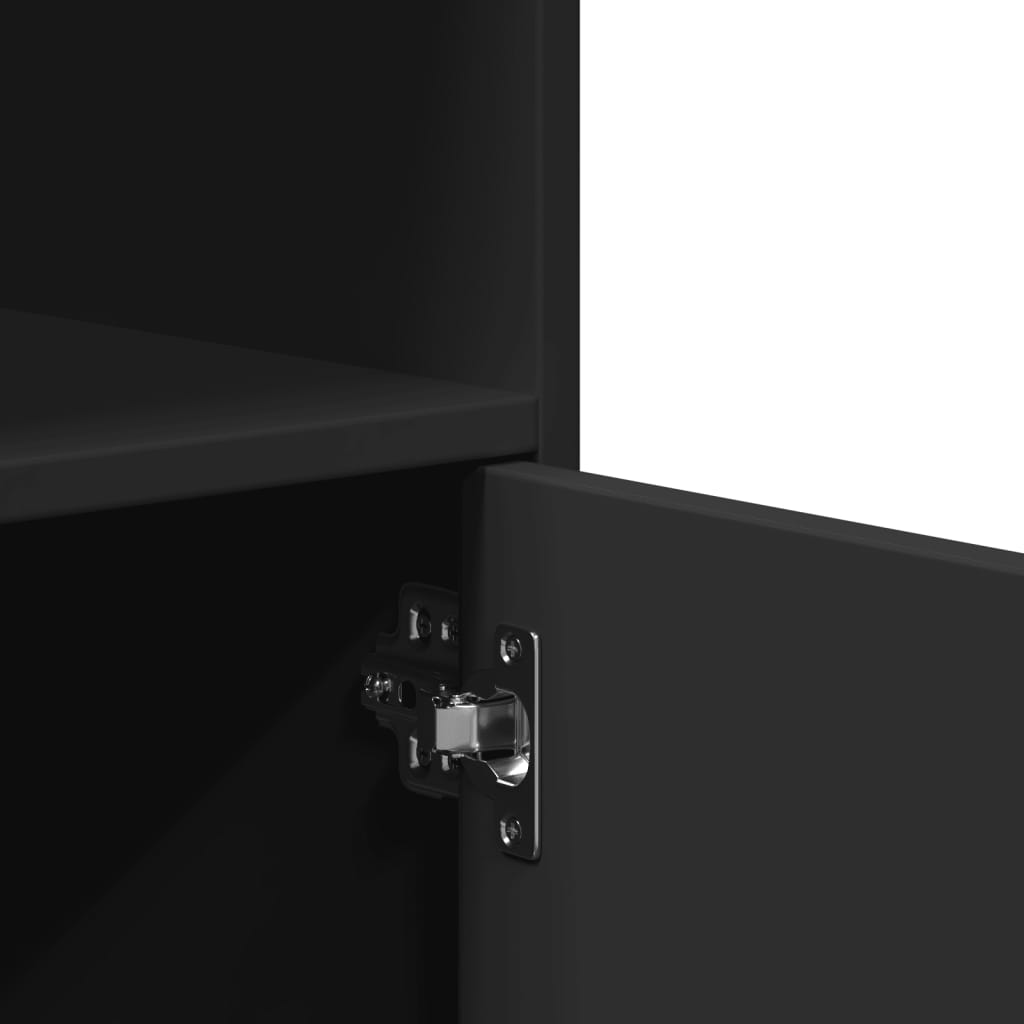 Mobiletto con Ruote Nero 55x40x91 cm in Truciolato 853183