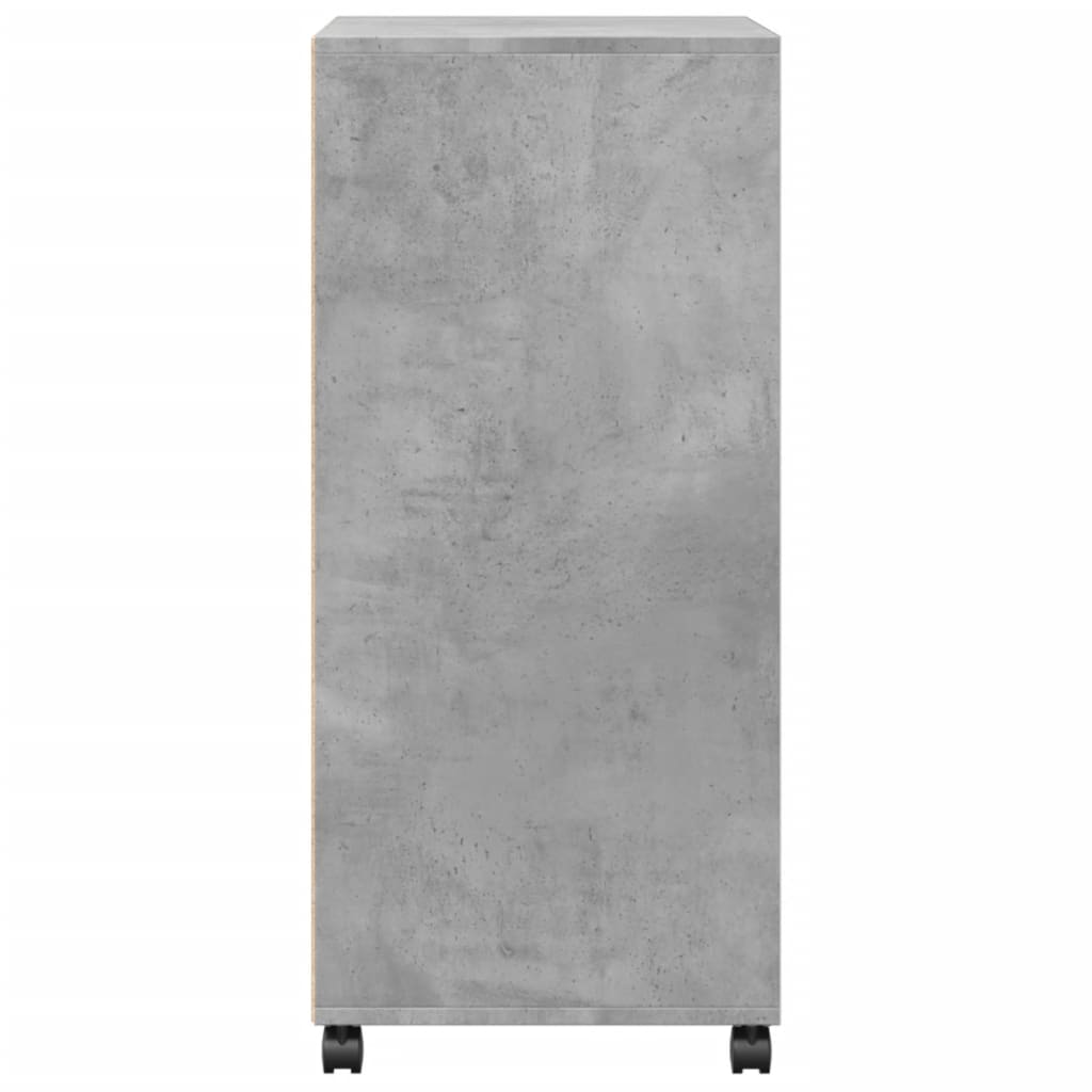 Mobiletto con Ruote Grigio Cemento 55x40x91 cm in Truciolato 853185