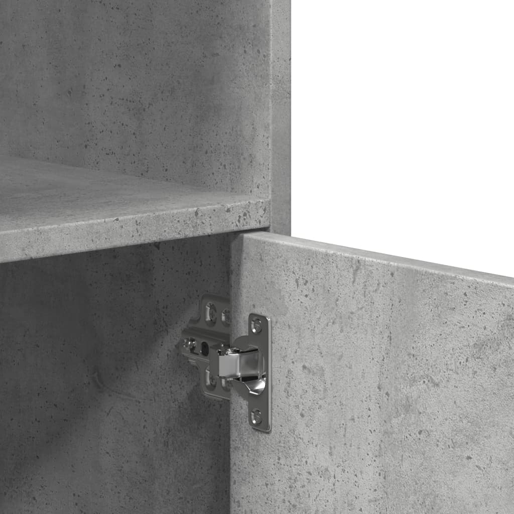 vidaXL Mobiletto con Ruote Grigio Cemento 55x40x91 cm in Truciolato