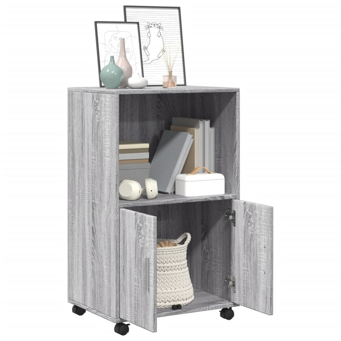 Mobiletto con Ruote Grigio Sonoma 55x40x91cm in Truciolato 853187