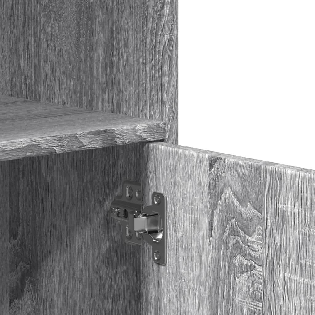 vidaXL Mobiletto con Ruote Grigio Sonoma 55x40x91cm in Truciolato