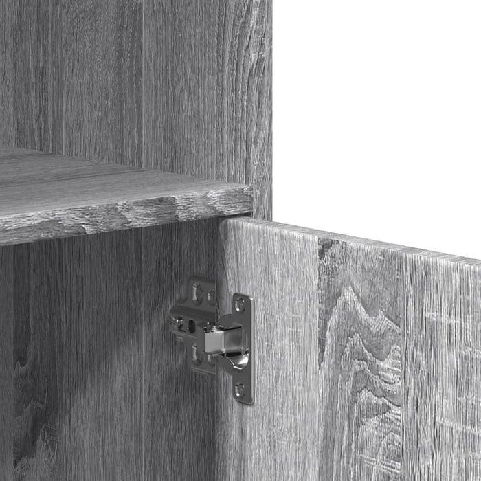 vidaXL Mobiletto con Ruote Grigio Sonoma 55x40x91cm in Truciolato