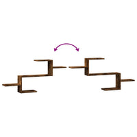 Scaffale a Muro Rovere Fumo 104x15x49 cm in Truciolato 853204