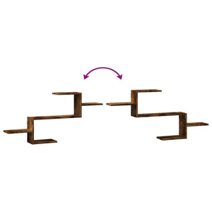 Scaffale a Muro Rovere Fumo 104x15x49 cm in Truciolato 853204