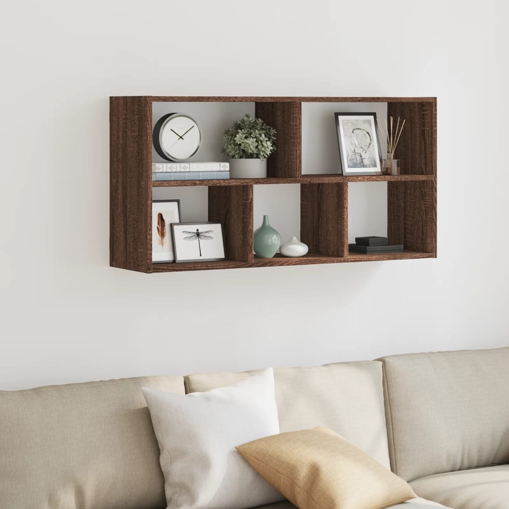 Scaffale a Parete Rovere Marrone 100x25x50 cm in Truciolato 853278