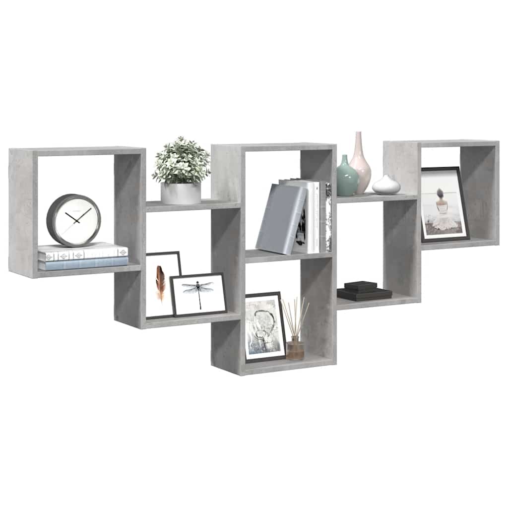 Scaffale a Muro Grigio Cemento 159x18x66 cm in Truciolato 853302