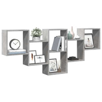 Scaffale a Muro Grigio Cemento 159x18x66 cm in Truciolato 853302