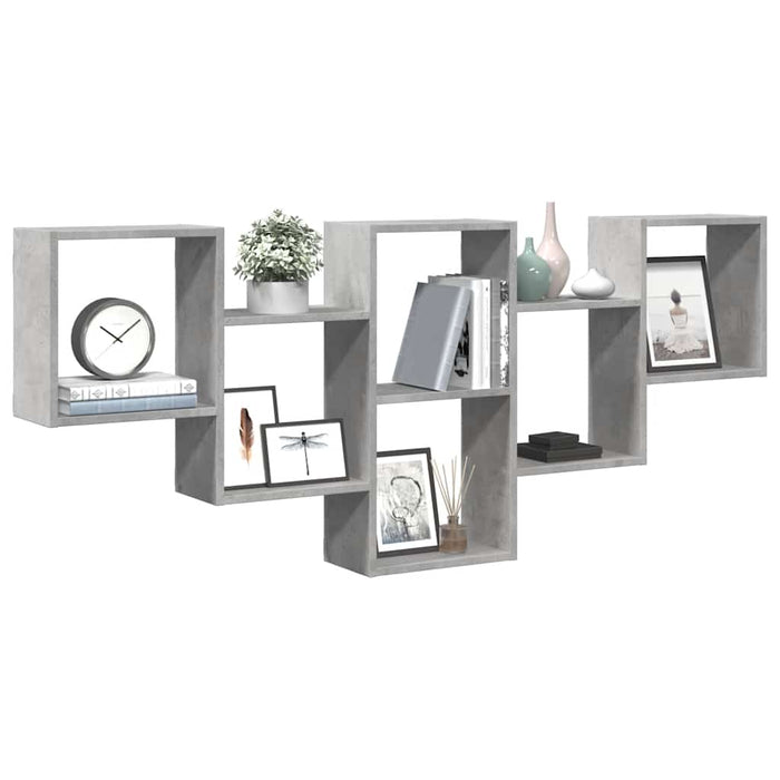 Scaffale a Muro Grigio Cemento 159x18x66 cm in Truciolato 853302