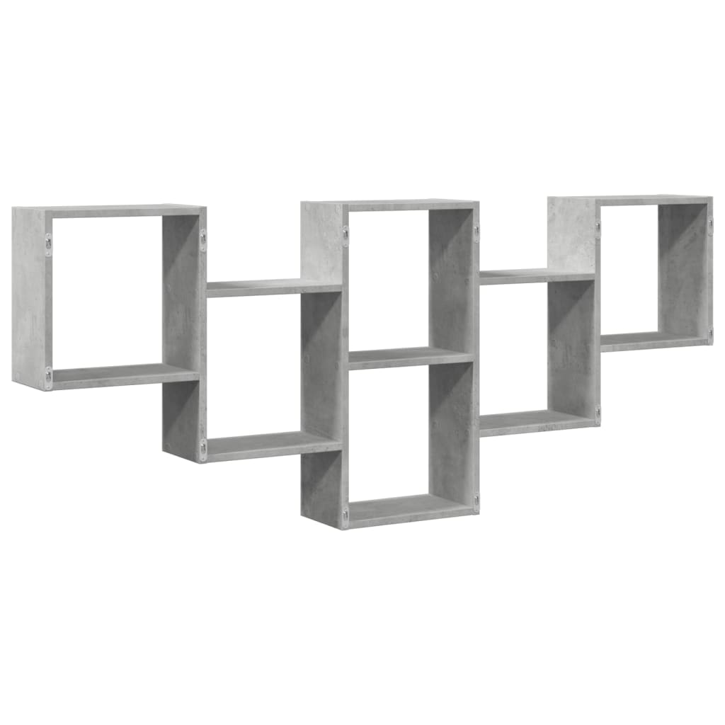 Scaffale a Muro Grigio Cemento 159x18x66 cm in Truciolato