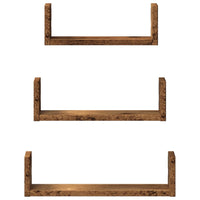 Mensole a Muro 3 pz Legno Antico in Truciolato 853315