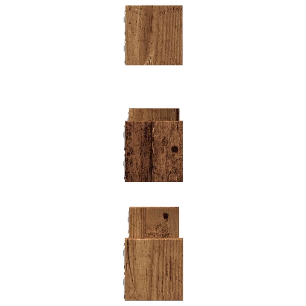 Mensole a Muro 3 pz Legno Antico in Truciolato 853315