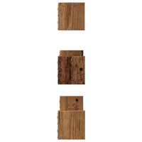 Mensole a Muro 3 pz Legno Antico in Truciolato 853315