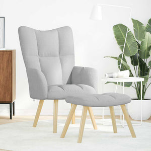 vidaXL Sedia Relax con Poggiapiedi Grigio Nuvola in Tessuto