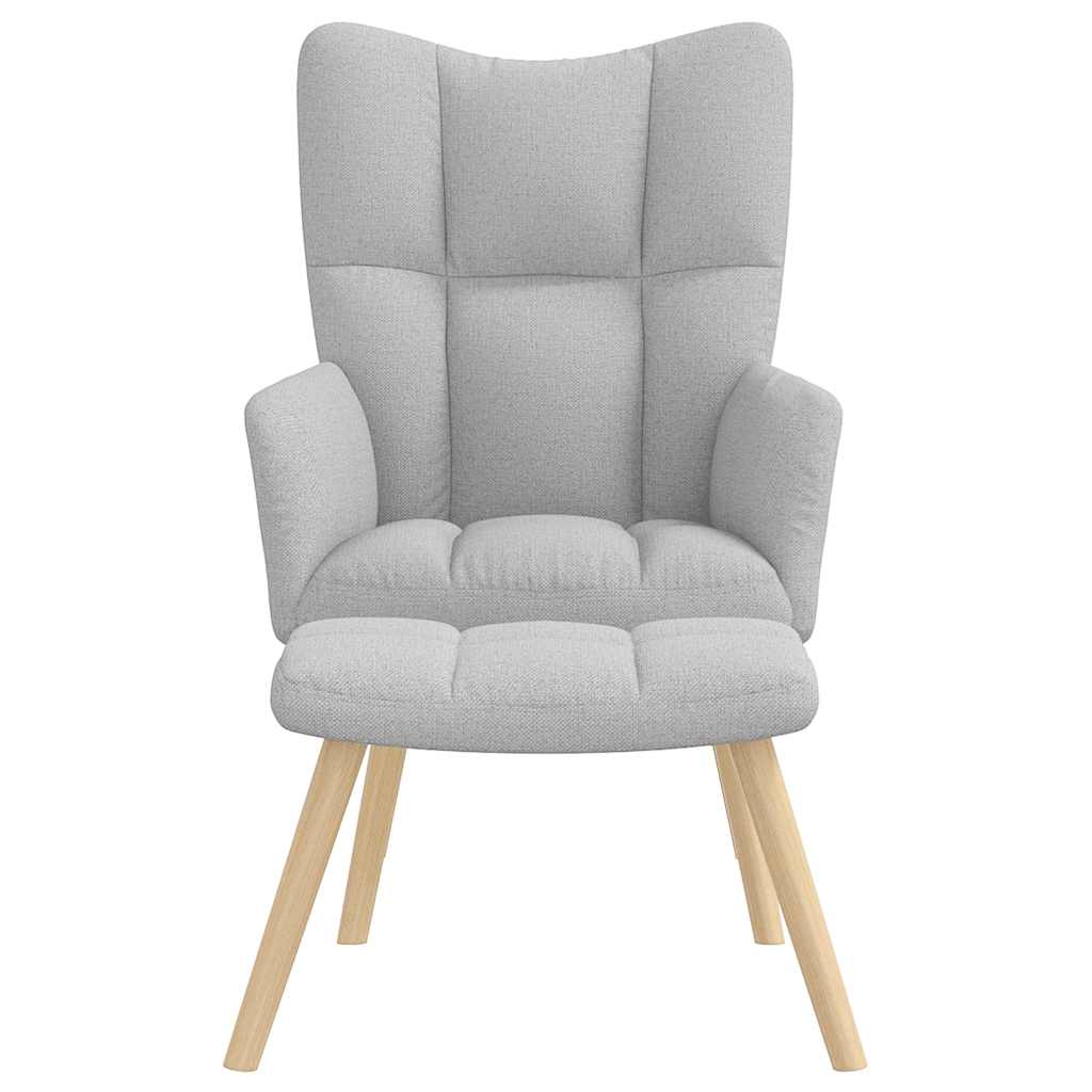 vidaXL Sedia Relax con Poggiapiedi Grigio Nuvola in Tessuto