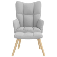 vidaXL Sedia Relax con Poggiapiedi Grigio Nuvola in Tessuto