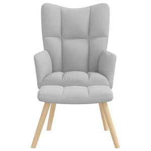 vidaXL Sedia Relax con Poggiapiedi Grigio Nuvola in Tessuto