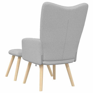 vidaXL Sedia Relax con Poggiapiedi Grigio Nuvola in Tessuto