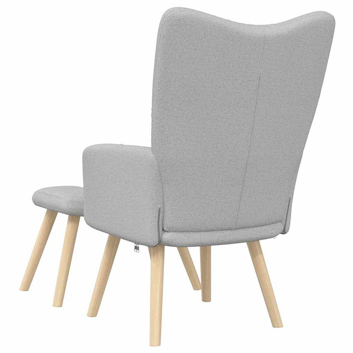 vidaXL Sedia Relax con Poggiapiedi Grigio Nuvola in Tessuto