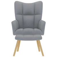 Poltrona Relax con Poggiapiedi Grigio Chiaro in Tessuto