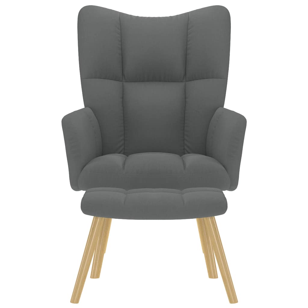 Poltrona Relax con Poggiapiedi Grigio Chiaro in Tessuto 4016779