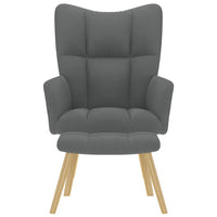 Poltrona Relax con Poggiapiedi Grigio Chiaro in Tessuto 4016779