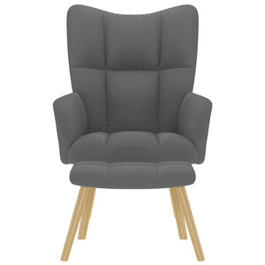 Poltrona Relax con Poggiapiedi Grigio Chiaro in Tessuto 4016779