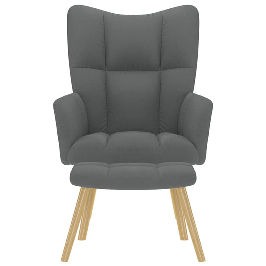 Poltrona Relax con Poggiapiedi Grigio Chiaro in Tessuto 4016779