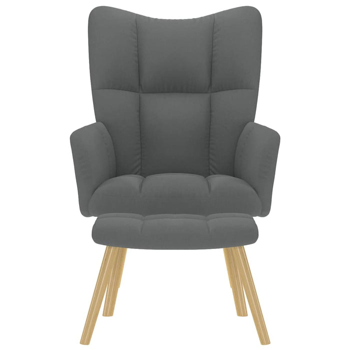 Poltrona Relax con Poggiapiedi Grigio Chiaro in Tessuto 4016779