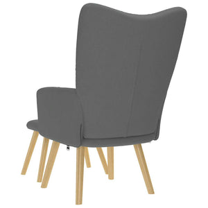 Poltrona Relax con Poggiapiedi Grigio Chiaro in Tessuto 4016779