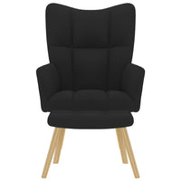 Poltrona Relax con Poggiapiedi Nera in Tessuto 4016780