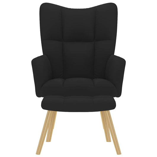 Poltrona Relax con Poggiapiedi Nera in Tessuto 4016780