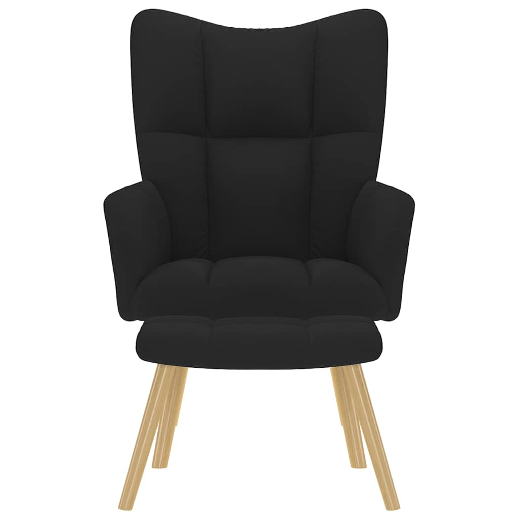 vidaXL Poltrona Relax con Poggiapiedi Nera in Tessuto