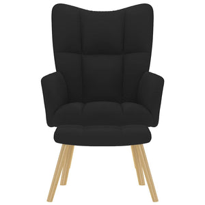 vidaXL Poltrona Relax con Poggiapiedi Nera in Tessuto